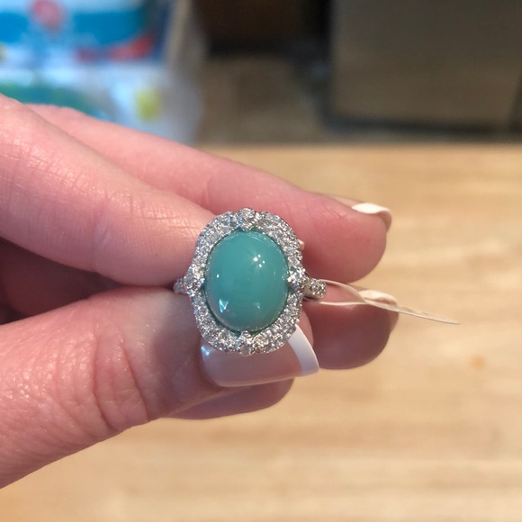 Buy 2 get 1 free natural green opal ring - Picture 3 of 5